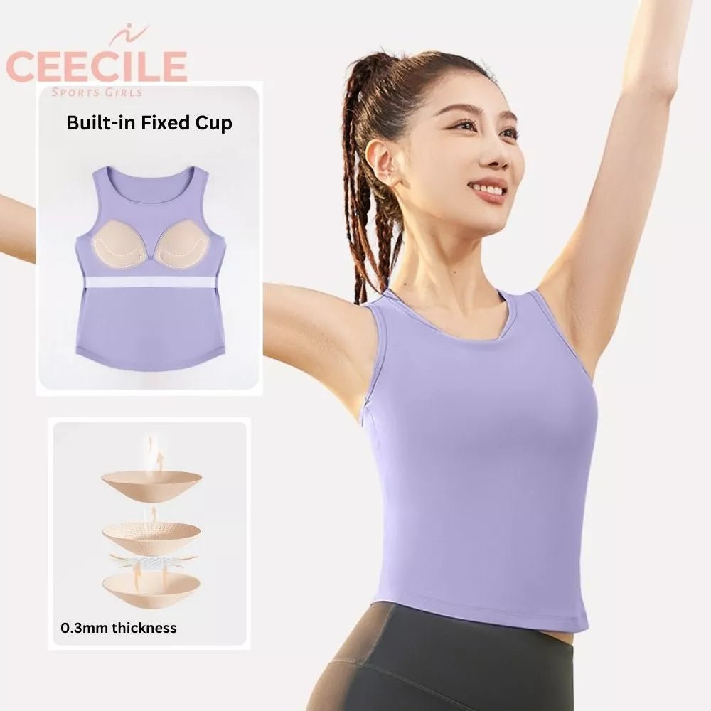 High - Support Shockproof Yoga Vest | Racerback Padded Tank | Seamless & Form - Fitting Activewear - Women's Activewear by Ceecile